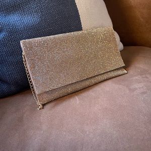 Gold Clutch with Chain